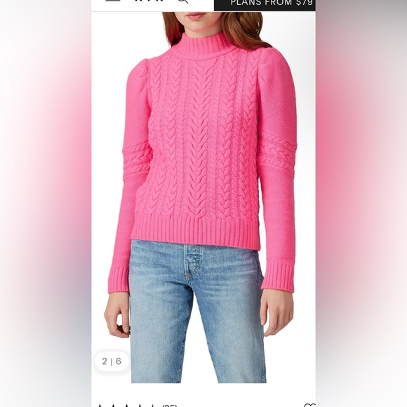 Generation Love Isabella pink cable knit sweater Sz M $325 Retail EUC - Picture 3 of 5
